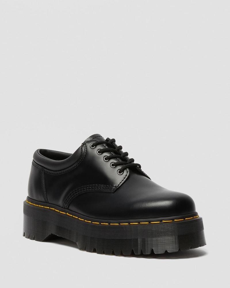 Dr Martens 8053 Læder Platform Fritidssko Dame Sort | DK 97ZUT